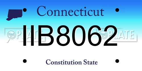 IIB8062 Connecticut License Plate