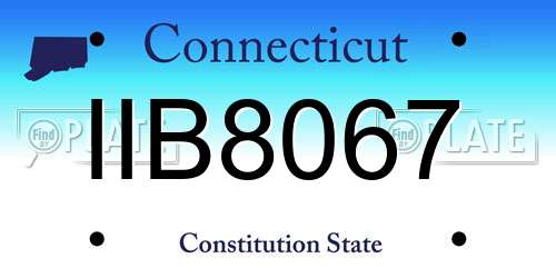 IIB8067 Connecticut License Plate