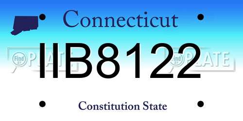 IIB8122 Connecticut License Plate