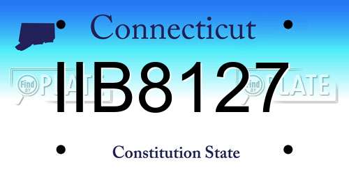 IIB8127 Connecticut License Plate