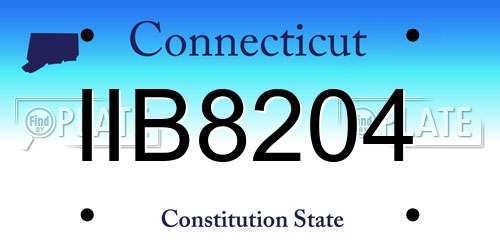 IIB8204 Connecticut License Plate