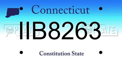 IIB8263 Connecticut License Plate