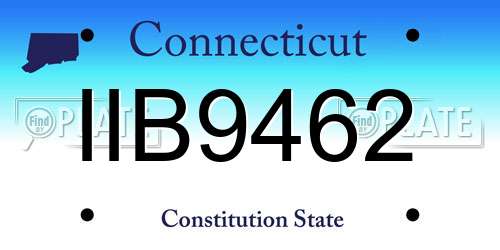 IIB9462 Connecticut License Plate