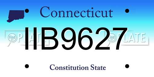 IIB9627 Connecticut License Plate