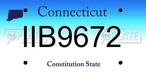 IIB9672 Connecticut License Plate
