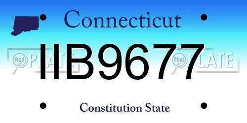 IIB9677 Connecticut License Plate