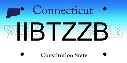 IIBTZZB Connecticut License Plate