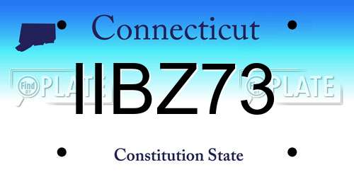 IIBZ73 Connecticut License Plate