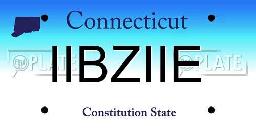 IIBZIIE Connecticut License Plate