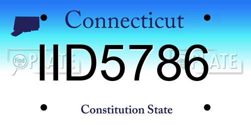 IID5786 Connecticut License Plate