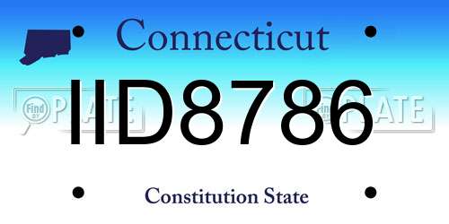 IID8786 Connecticut License Plate