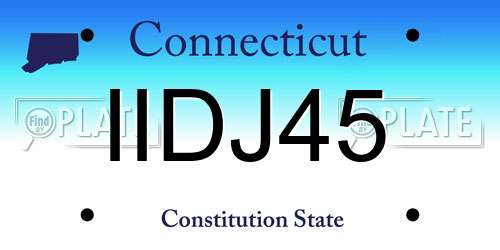 IIDJ45 Connecticut License Plate