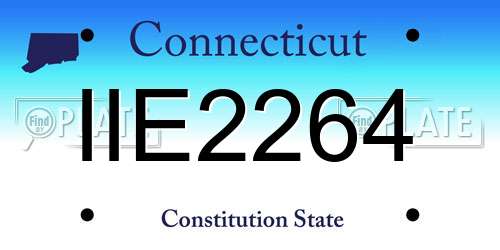 IIE2264 Connecticut License Plate