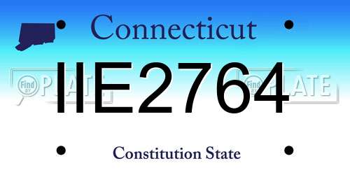 IIE2764 Connecticut License Plate