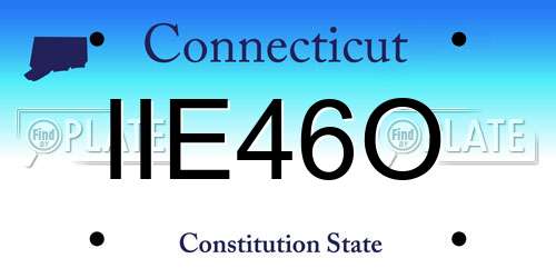 IIE46O Connecticut License Plate