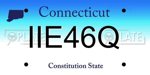 IIE46Q Connecticut License Plate