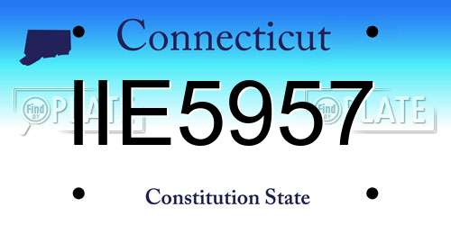IIE5957 Connecticut License Plate