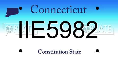 IIE5982 Connecticut License Plate