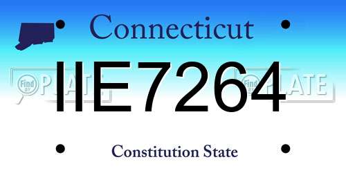 IIE7264 Connecticut License Plate