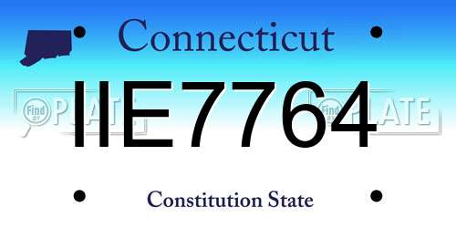 IIE7764 Connecticut License Plate