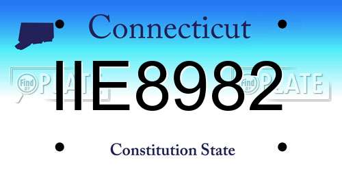 IIE8982 Connecticut License Plate