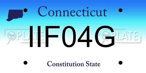 IIF04G Connecticut License Plate