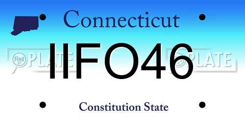 IIFO46 Connecticut License Plate