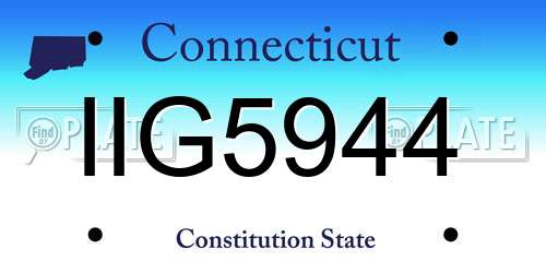 IIG5944 Connecticut License Plate