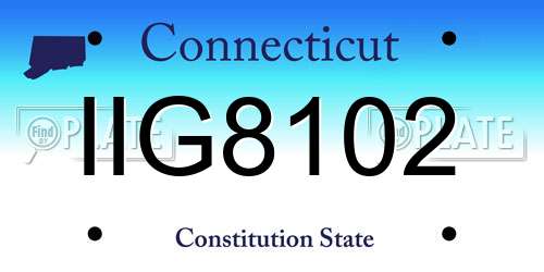 IIG8102 Connecticut License Plate