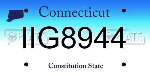 IIG8944 Connecticut License Plate