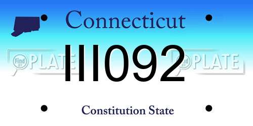 III092 Connecticut License Plate