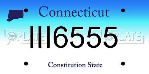 III6555 Connecticut License Plate