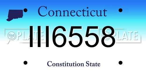 III6558 Connecticut License Plate