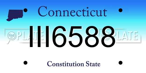 III6588 Connecticut License Plate