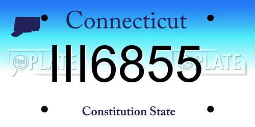 III6855 Connecticut License Plate