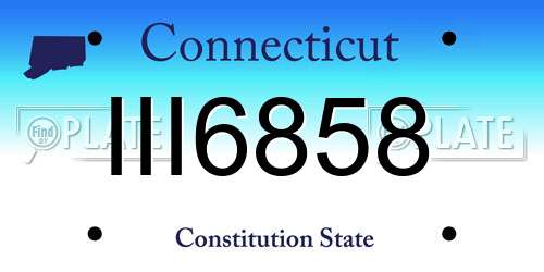 III6858 Connecticut License Plate