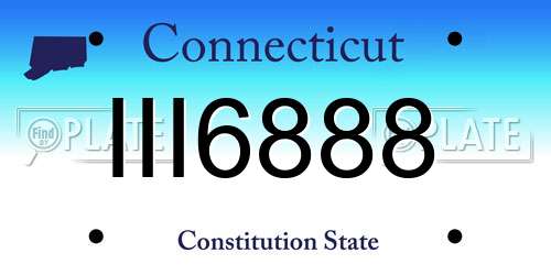 III6888 Connecticut License Plate