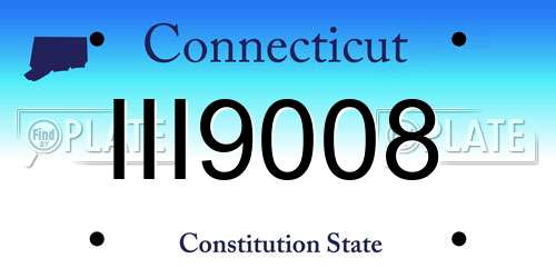 III9008 Connecticut License Plate