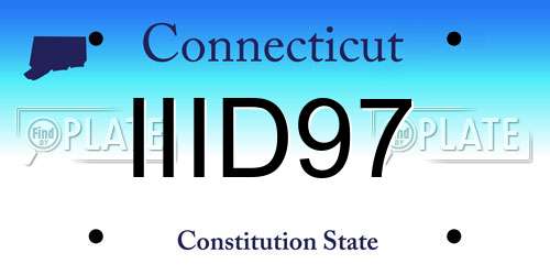 IIID97 Connecticut License Plate