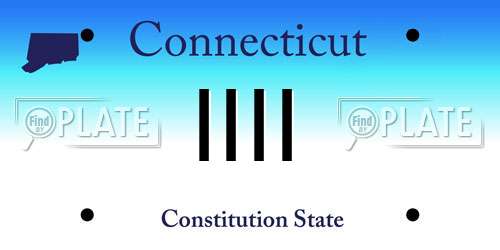 IIII Connecticut License Plate