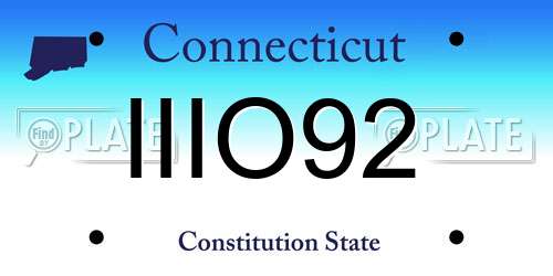 IIIO92 Connecticut License Plate