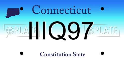 IIIQ97 Connecticut License Plate