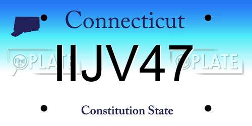 IIJV47 Connecticut License Plate
