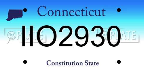 IIO2930 Connecticut License Plate