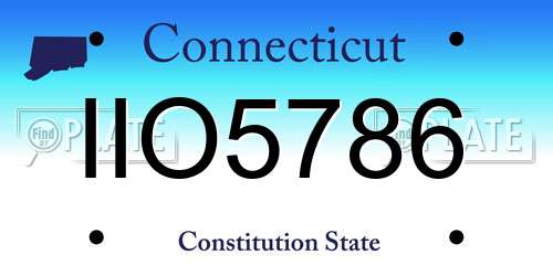 IIO5786 Connecticut License Plate