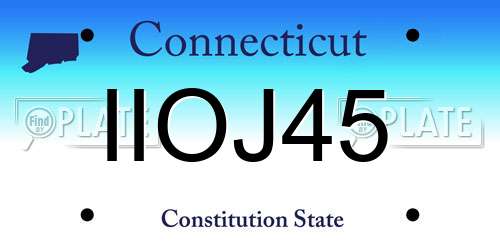 IIOJ45 Connecticut License Plate