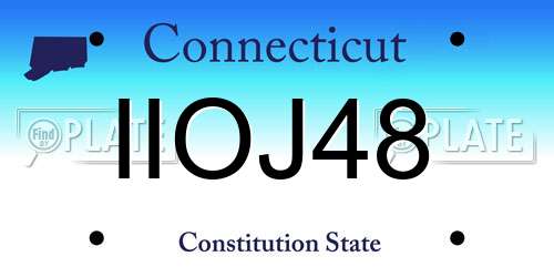 IIOJ48 Connecticut License Plate