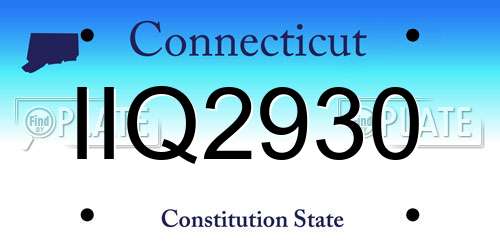 IIQ2930 Connecticut License Plate