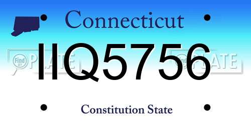 IIQ5756 Connecticut License Plate