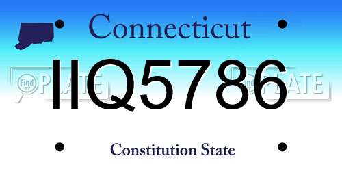 IIQ5786 Connecticut License Plate